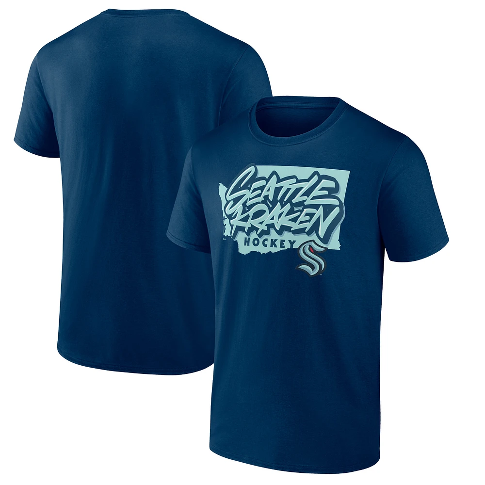 Men's Deep Sea Blue Seattle Kraken Domain T-Shirt