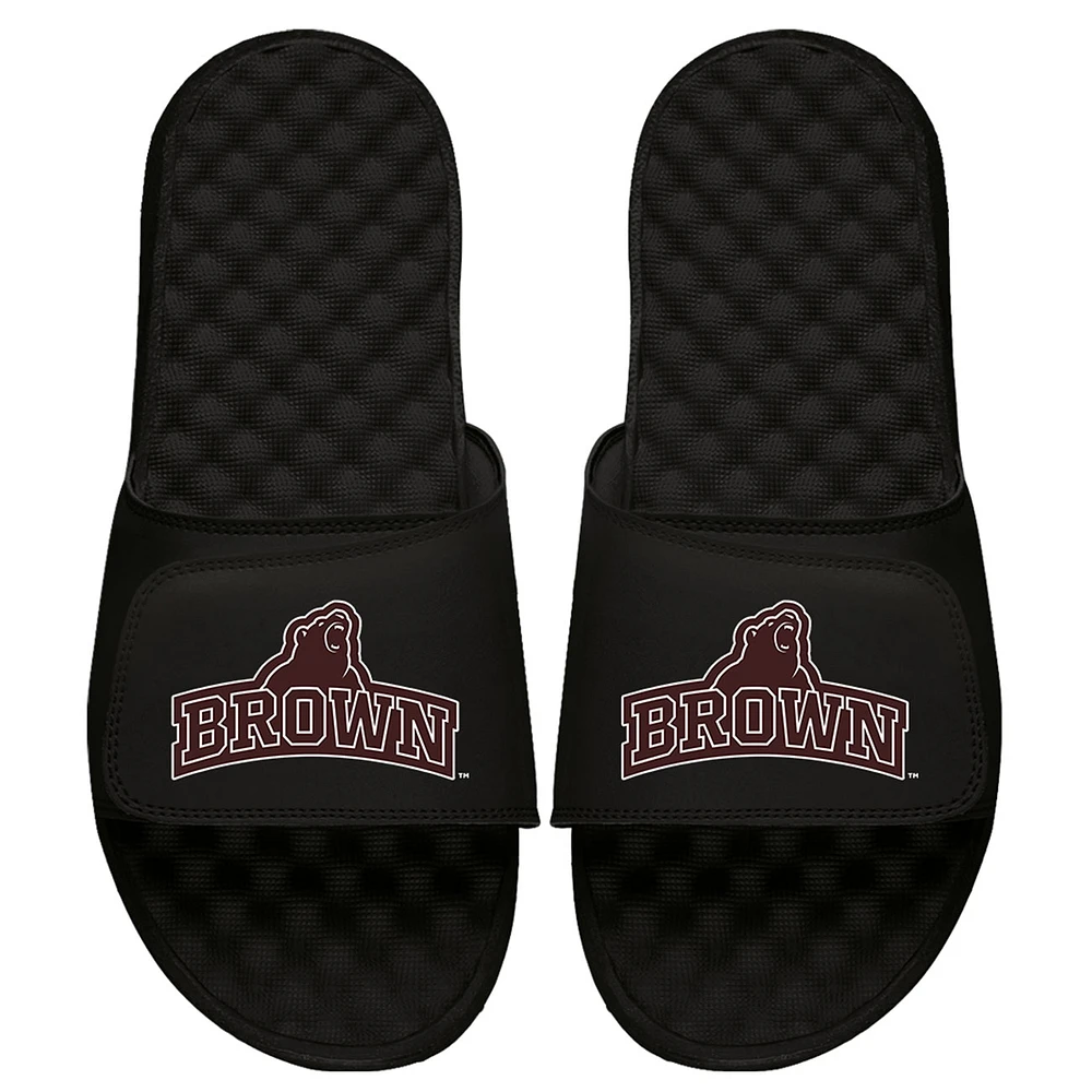 Youth ISlide Brown Bears Stacked Bear Logo Slide Sandals