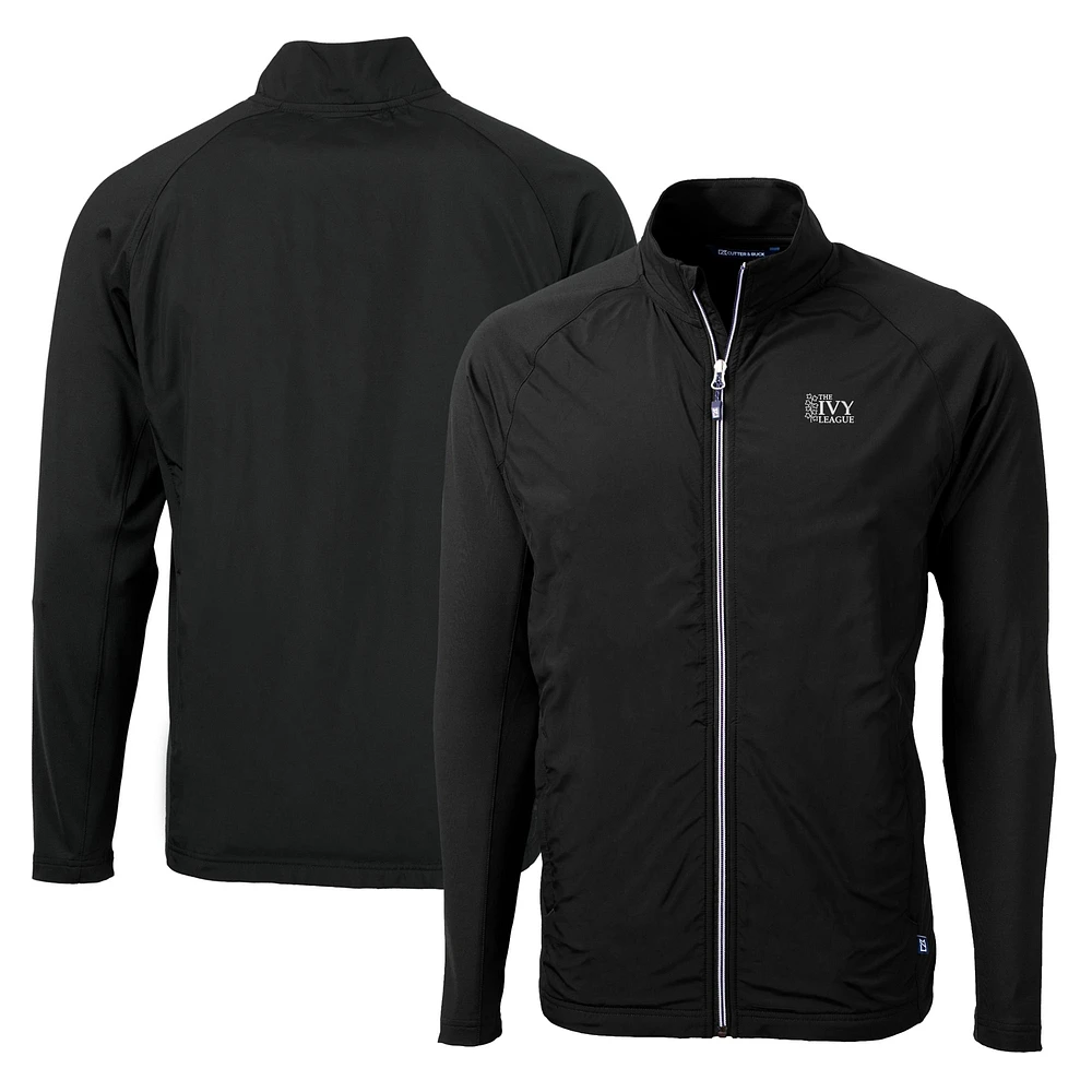Men's Cutter & Buck Black Ivy League Adapt Eco Knit Hybrid Recycled Full-Zip Jacket