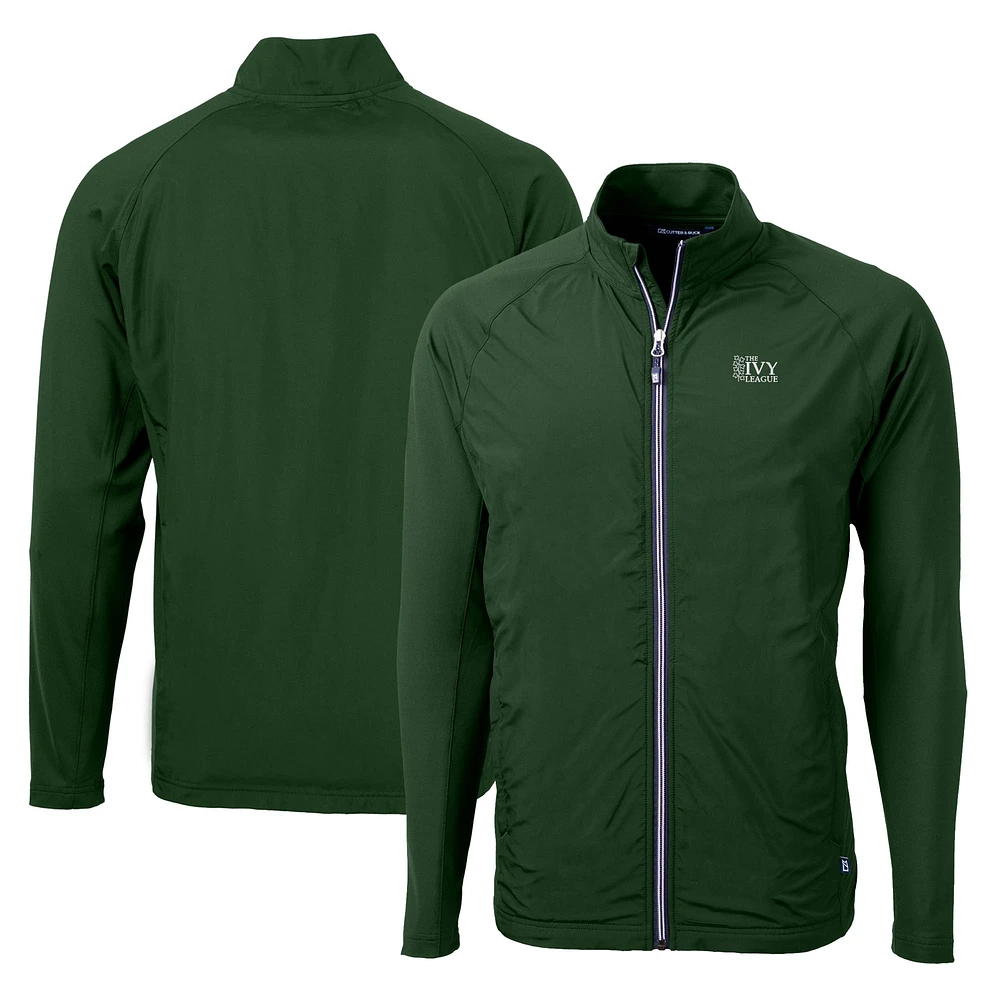 Men's Cutter & Buck Hunter Green Ivy League Adapt Eco Knit Hybrid Recycled Full-Zip Jacket