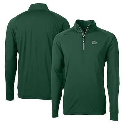 Men's Cutter & Buck Hunter Green Ivy League DryTec Adapt Eco Knit Stretch Recycled Quarter Zip Pullover