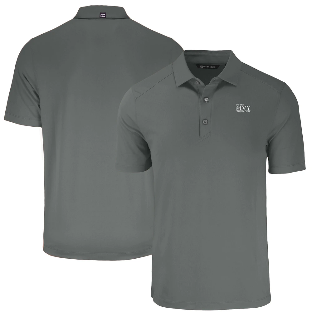 Men's Cutter & Buck Gray Ivy League Tri-Blend Forge Eco Stretch Recycled Polo
