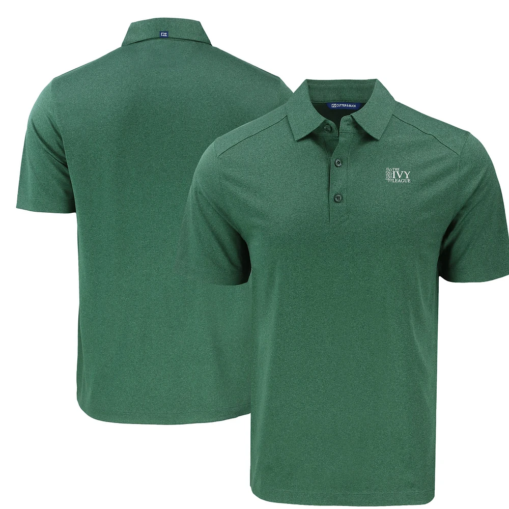 Men's Cutter & Buck Heather Green Ivy League Tri-Blend Forge Eco Stretch Recycled Polo