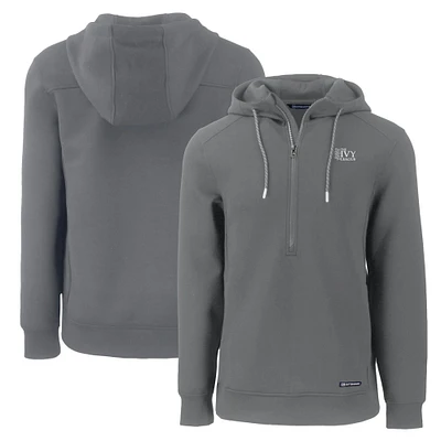 Men's Cutter & Buck Gray Ivy League Roam Eco Half-Zip Recycled Pullover Hoodie
