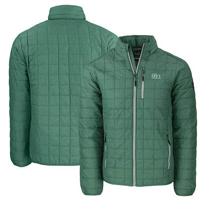 Men's Cutter & Buck Hunter Green Ivy League Rainier PrimaLoft Eco Insulated Full-Zip Puffer Jacket
