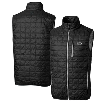 Men's Cutter & Buck Black Ivy League Rainier PrimaLoft Eco Insulated Full-Zip Puffer Vest