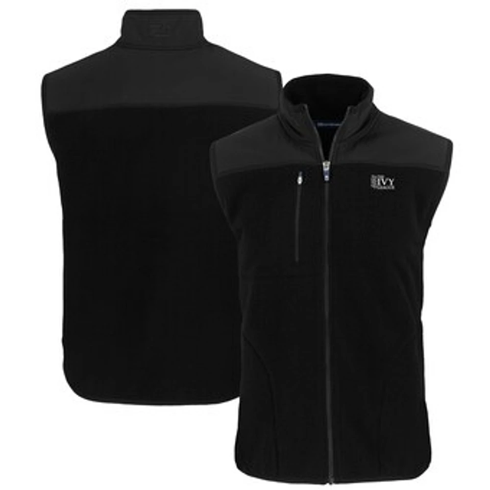 Men's Cutter & Buck Black Ivy League Cascade Eco Sherpa Fleece Full-Zip Vest