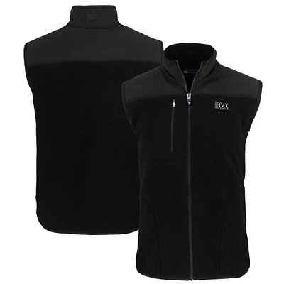 Men's Cutter & Buck Black Ivy League Cascade Eco Sherpa Fleece Full-Zip Vest