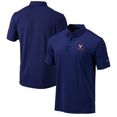 Men's Columbia Navy Virginia Cavaliers Omni-Wick Drive Polo