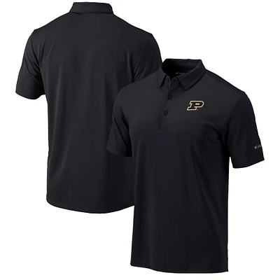 Men's Columbia Black Purdue Boilermakers Omni-Wick Drive Polo