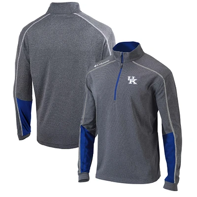 Men's Columbia Gray/Royal Kentucky Wildcats Omni-Wick Shotgun 2.0 Quarter-Zip Pullover Top