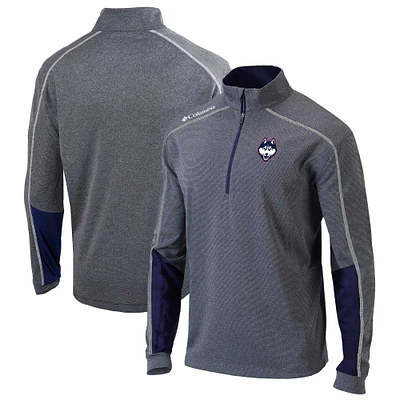 Men's Columbia Gray/Navy UConn Huskies Omni-Wick Shotgun 2.0 Quarter-Zip Pullover Top