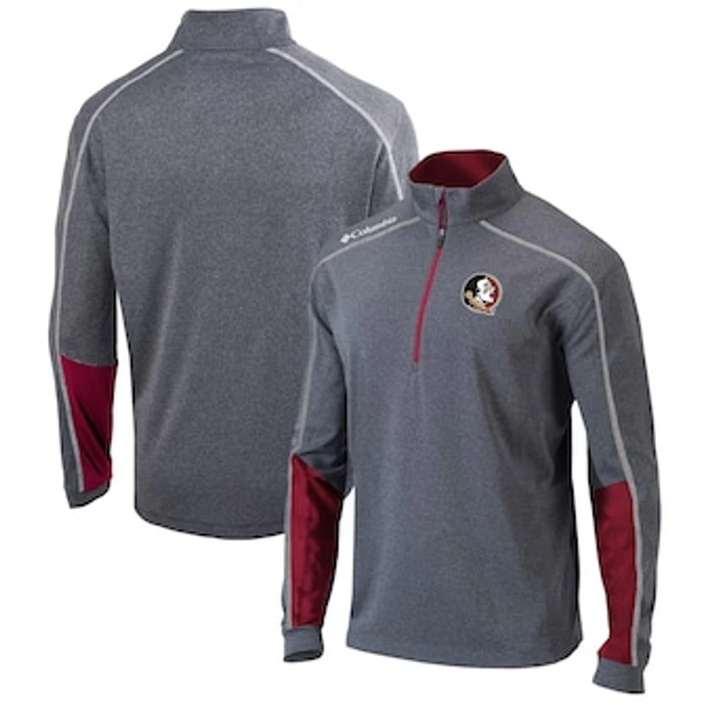 Men's Columbia Gray/Garnet Florida State Seminoles Omni-Wick Shotgun 2.0 Quarter-Zip Pullover Top