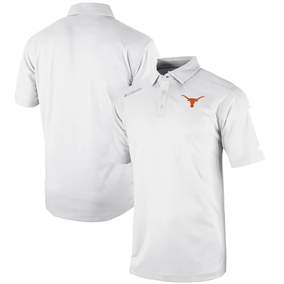 Men's Columbia White Texas Longhorns Omni-Wick Shotgun Polo