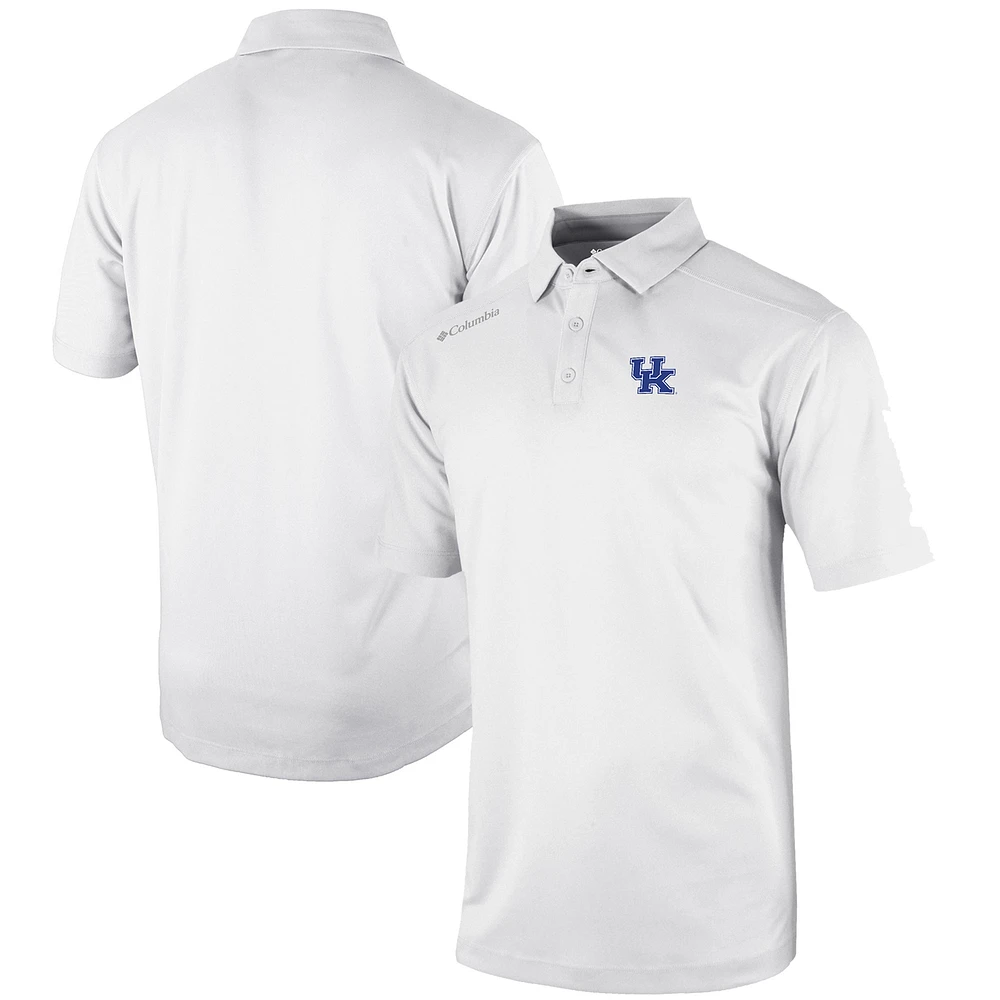 Men's Columbia White Kentucky Wildcats Omni-Wick Shotgun Polo