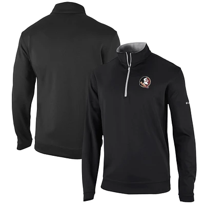 Men's Columbia Black Florida State Seminoles Omni-Wick Wickhams Hills Quarter-Zip Pullover Top
