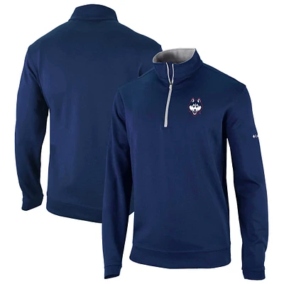 Men's Columbia Navy UConn Huskies Omni-Wick Wickhams Hills Quarter-Zip Pullover Top