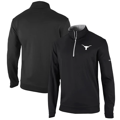 Men's Columbia Black Texas Longhorns Omni-Wick Wickhams Hills Quarter-Zip Pullover Top