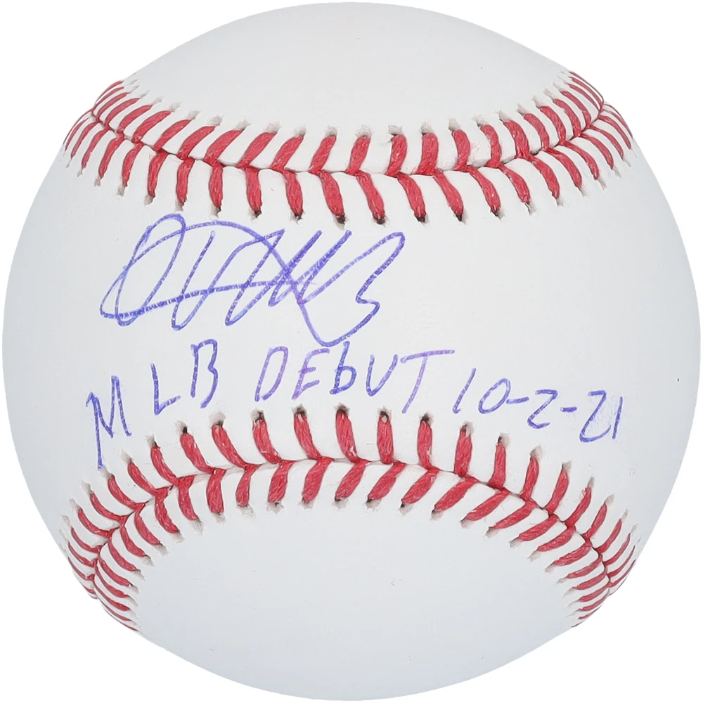 Oneil Cruz Pittsburgh Pirates Autographed Baseball with "MLB Debut 10-2-21" Inscription