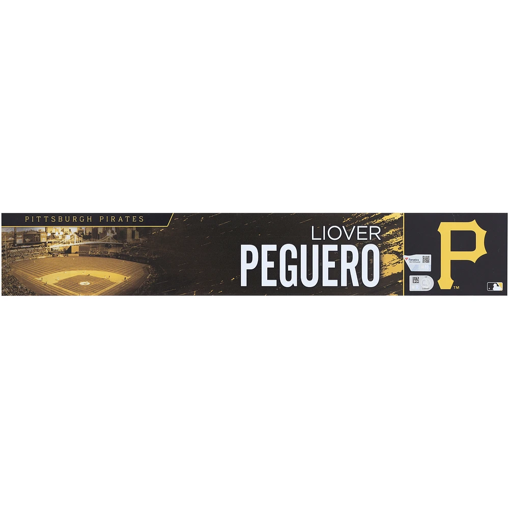 Liover Peguero Pittsburgh Pirates Player-Issued Black Nameplate from the 2023 MLB Season