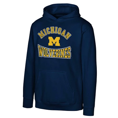 Youth Navy Michigan Wolverines Hometown Classic Fleece Pullover Hoodie