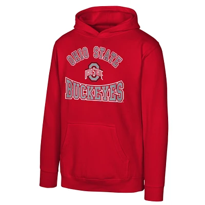 Youth Scarlet Ohio State Buckeyes Hometown Classic Fleece Pullover Hoodie