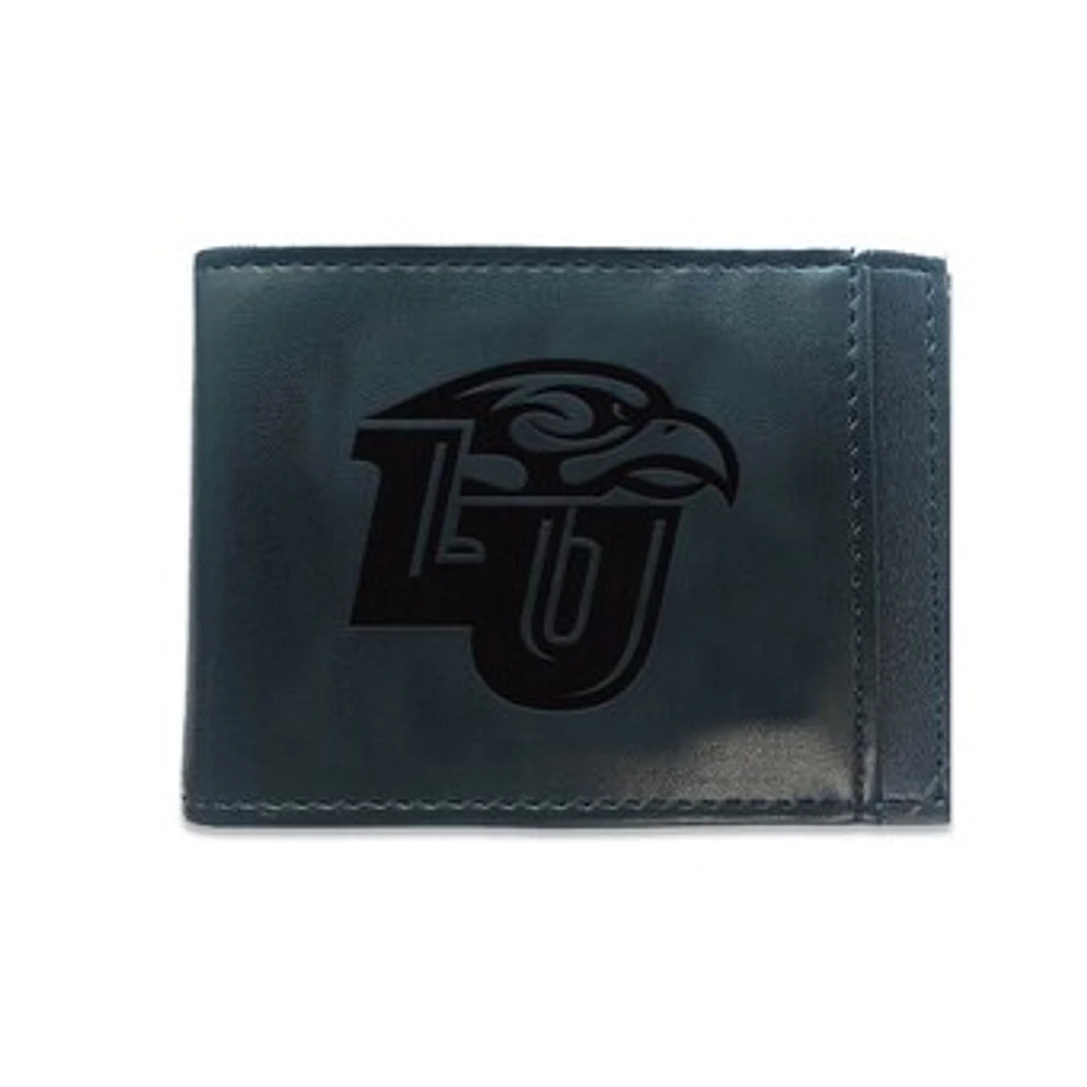 Black Liberty Flames Hybrid Leather Front Pocket Bi-Fold Wallet with Money Clip