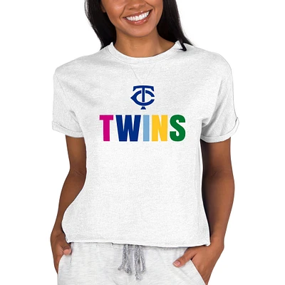 Women's Concepts Sport Oatmeal Minnesota Twins Mainstream Terry Sweatshirt