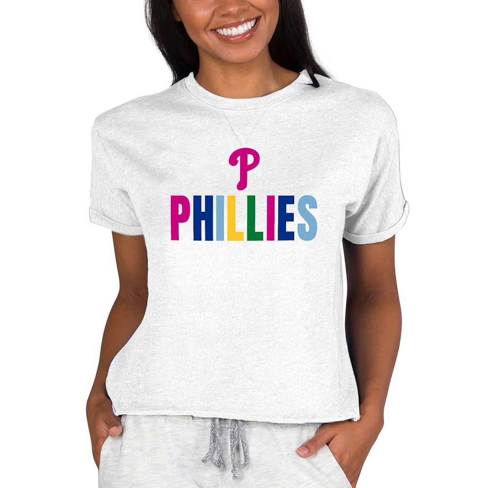 Women's Concepts Sport Oatmeal Philadelphia Phillies Mainstream Terry Sweatshirt