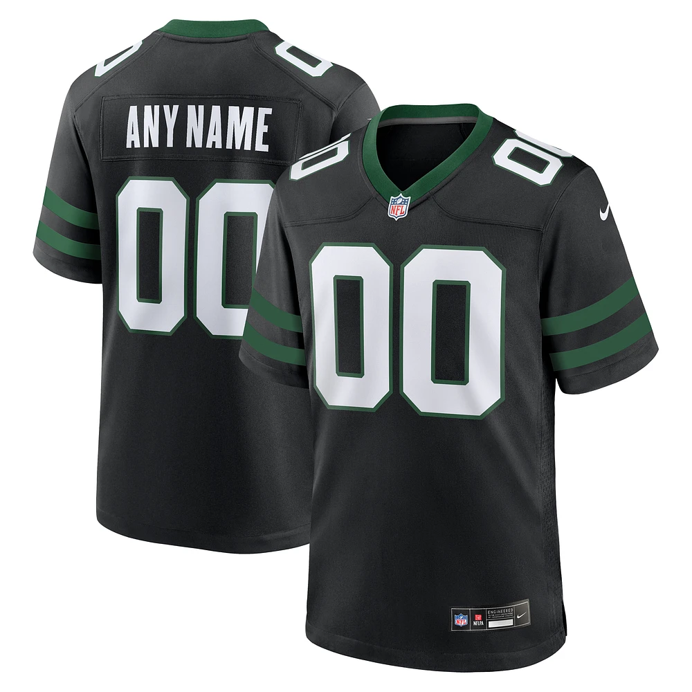 Men's Nike Legacy Black New York Jets Alternate Custom Game Jersey