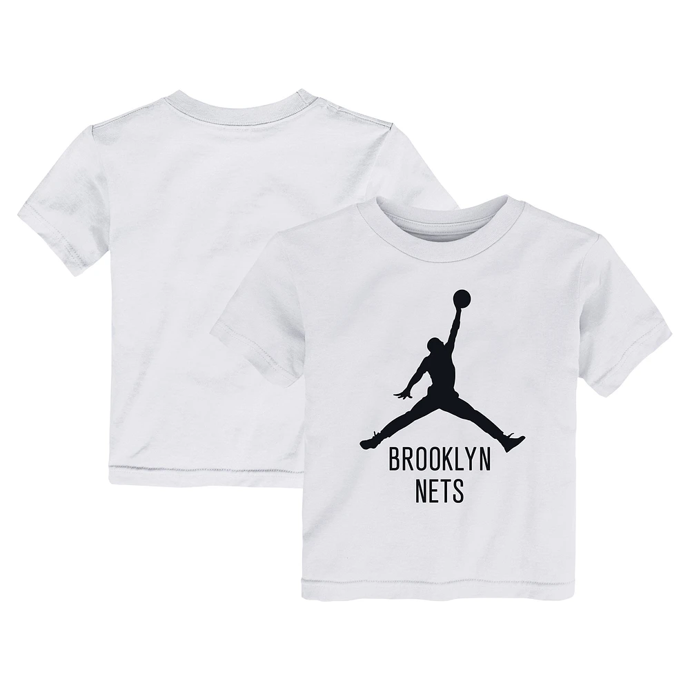 Toddler Jordan Brand White Brooklyn Nets Essential Jumpman T-Shirt