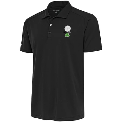 Men's Antigua Charcoal Boston Bruins Shamrock Tribute Polo