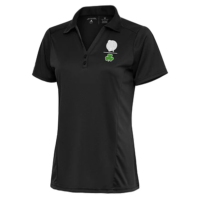 Women's Antigua Charcoal Boston Celtics Shamrock Tribute Polo