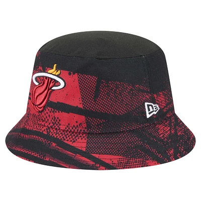 Men's New Era Black/Red Miami Heat Tip-Off Bucket Hat