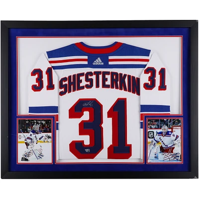 Igor Shesterkin New York Rangers Autographed Deluxe Framed White adidas Authentic Jersey