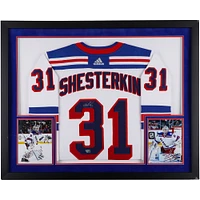 Igor Shesterkin New York Rangers Autographed Deluxe Framed White adidas Authentic Jersey