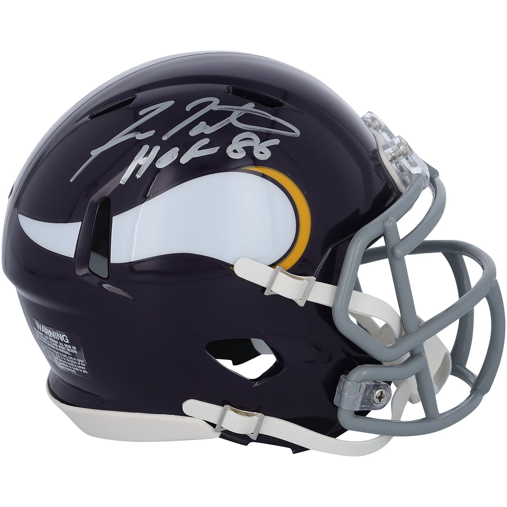 Fran Tarkenton Minnesota Vikings Autographed Throwback 1961-1979 Speed Mini Helmet with "HOF 86" Inscription
