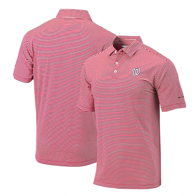 Men's Columbia Red Washington Nationals Omni-Wick Club Invite Polo