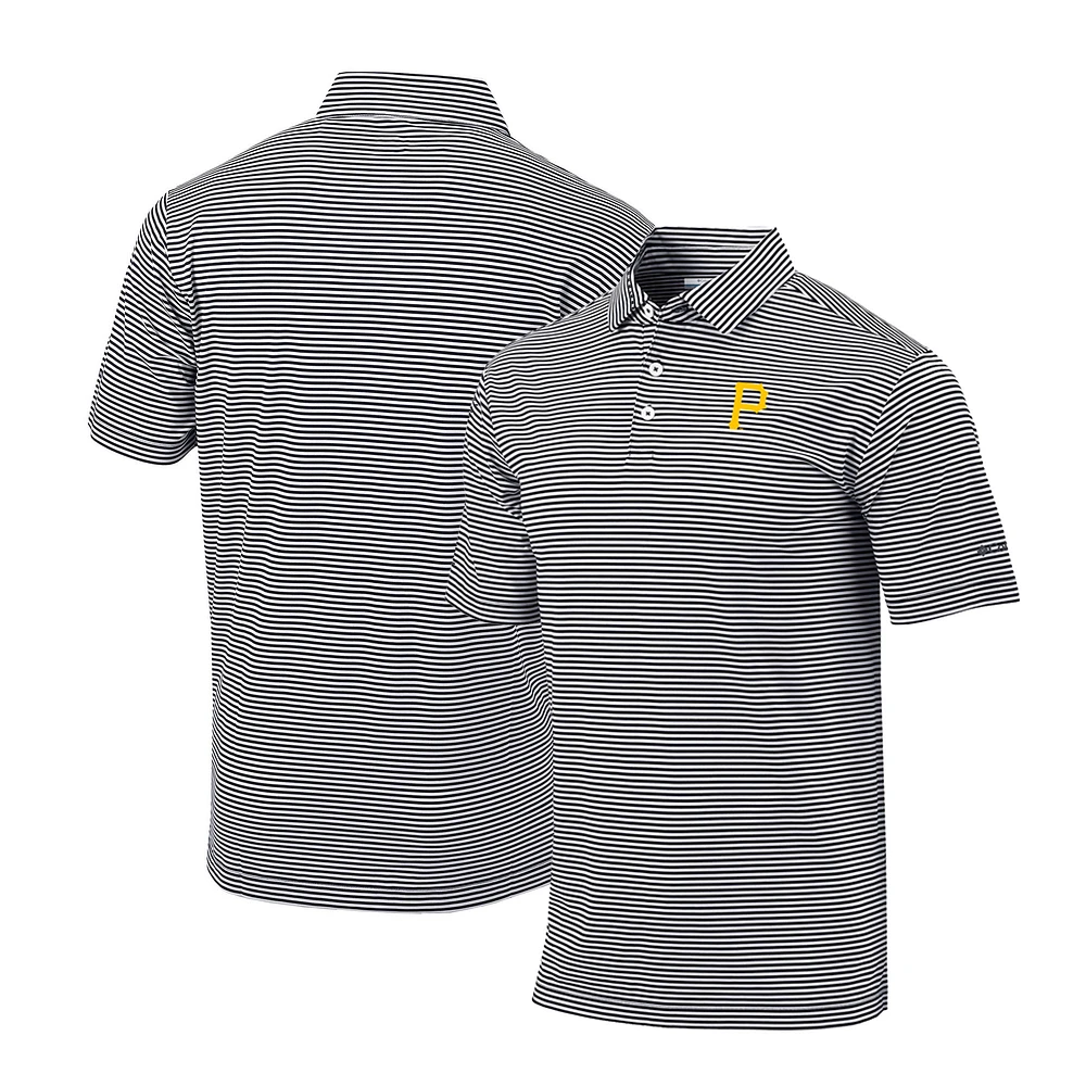 Men's Columbia Black Pittsburgh Pirates Omni-Wick Club Invite Polo