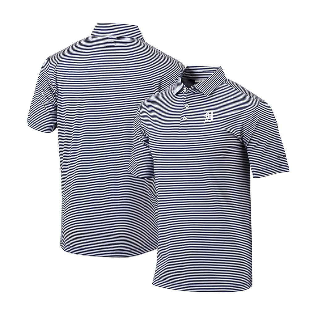 Men's Columbia Navy Detroit Tigers Omni-Wick Club Invite Polo
