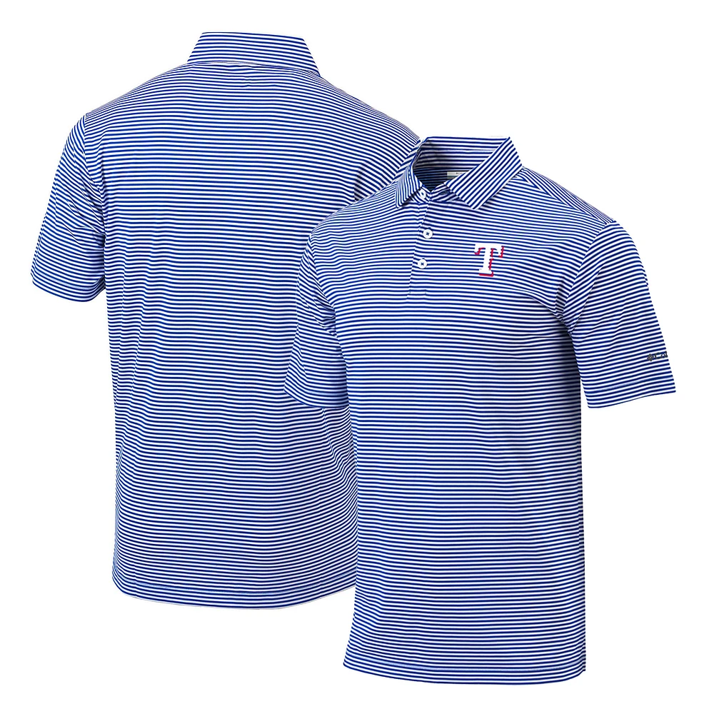Men's Columbia Royal Texas Rangers Omni-Wick Club Invite Polo