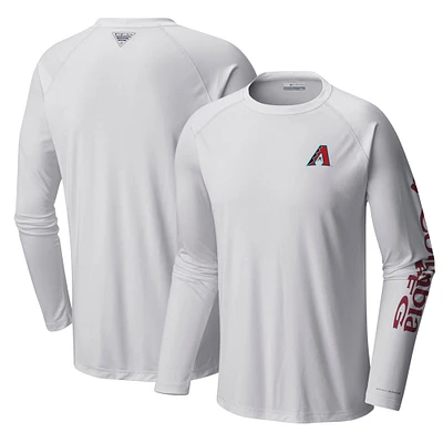 Men's Columbia White Arizona Diamondbacks Terminal Tackle Long Sleeve T-Shirt
