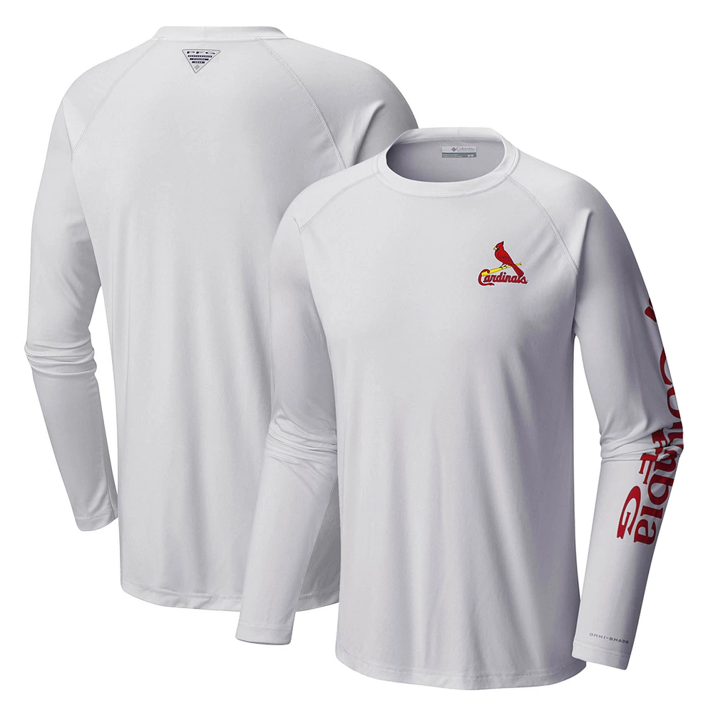 Men's Columbia White St. Louis Cardinals Terminal Tackle Long Sleeve T-Shirt