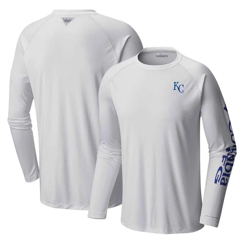 Men's Columbia White Kansas City Royals Terminal Tackle Long Sleeve T-Shirt