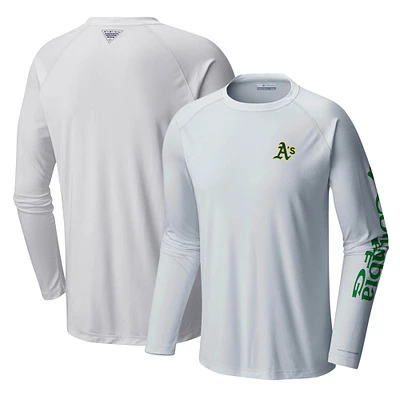 Men's Columbia White Athletics Terminal Tackle Long Sleeve T-Shirt