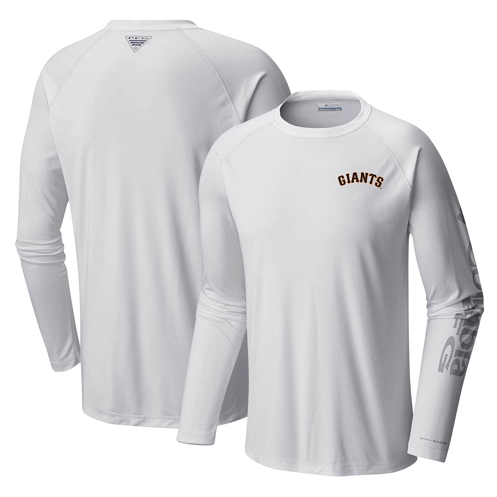 Men's Columbia White San Francisco Giants Terminal Tackle Long Sleeve T-Shirt
