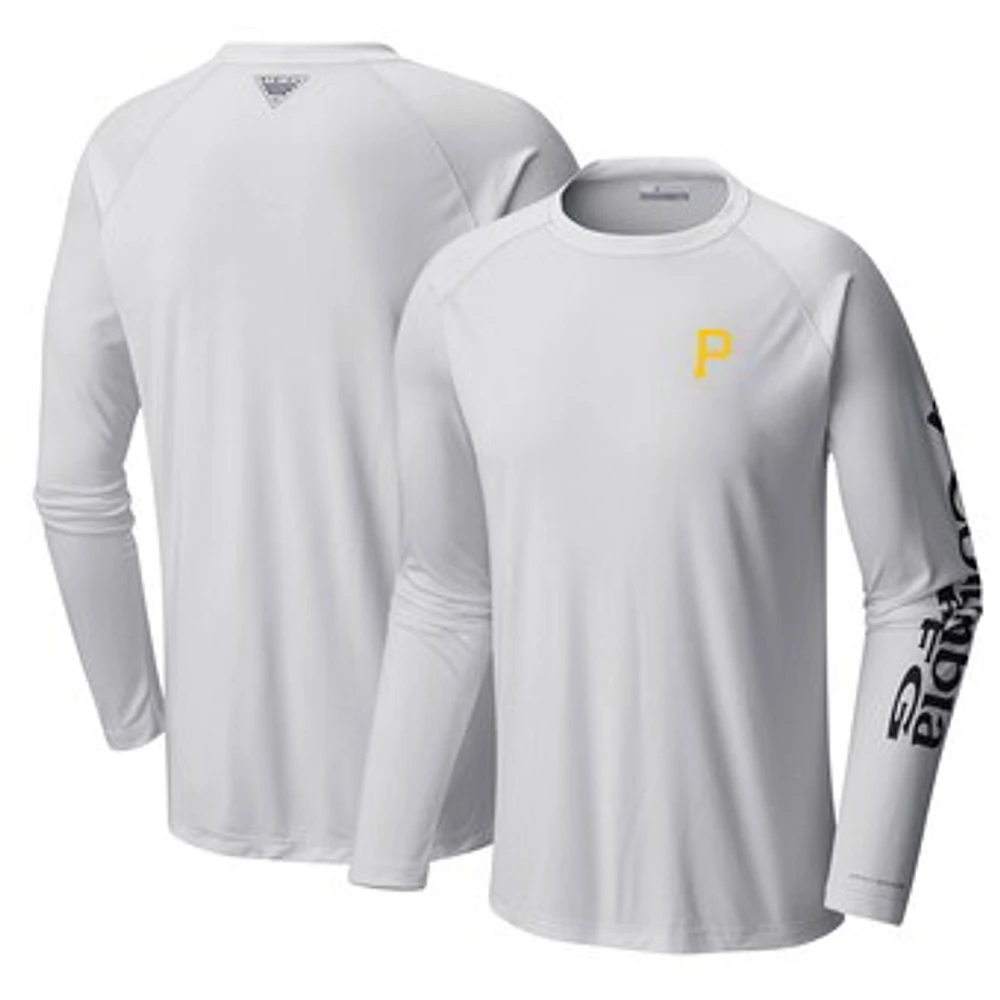 Men's Columbia White Pittsburgh Pirates Terminal Tackle Long Sleeve T-Shirt