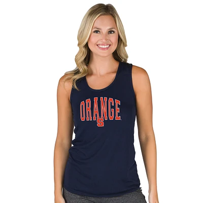 Women's College Concepts Navy Syracuse Orange Marathon Racerback Tank Top