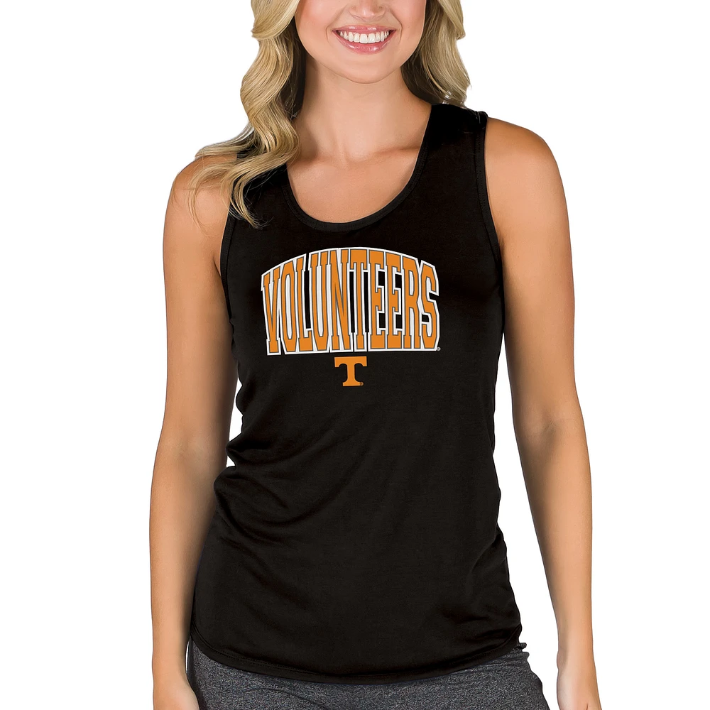 Women's College Concepts Black Tennessee Volunteers Marathon Racerback Tank Top