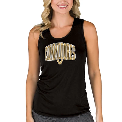 Women's College Concepts Black Vanderbilt Commodores Marathon Racerback Tank Top